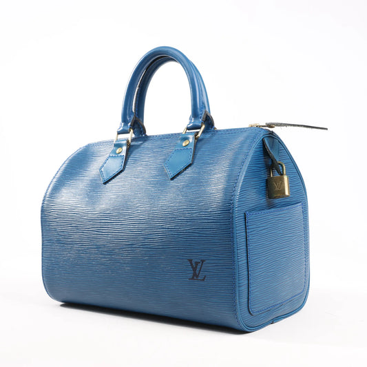 Louis Vuitton Epi Leather Speedy 30 Handbag in Blue M43005
