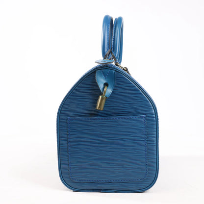 Louis Vuitton Epi Leather Speedy 30 Handbag in Blue M43005