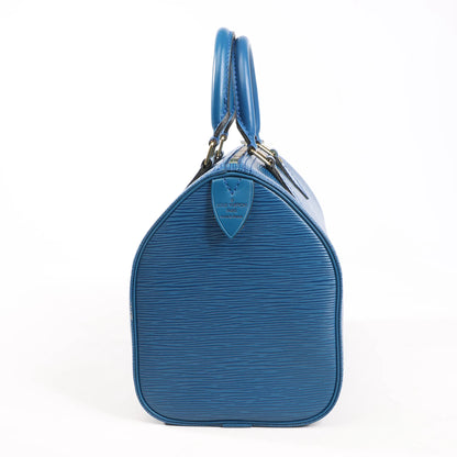 Louis Vuitton Epi Leather Speedy 30 Handbag in Blue M43005