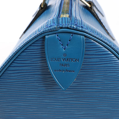 Louis Vuitton Epi Leather Speedy 30 Handbag in Blue M43005