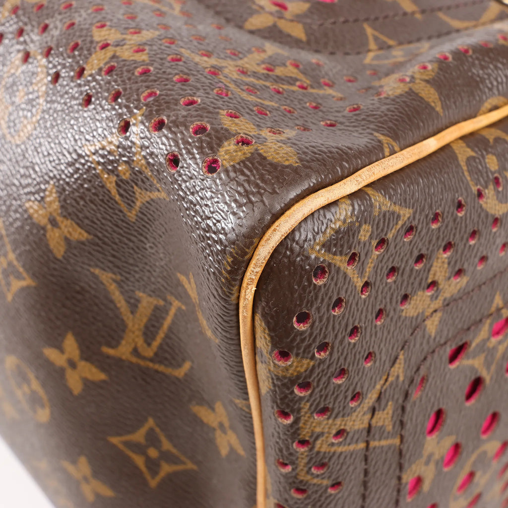 Louis Vuitton Monogram Perforated Speedy 30 Handbag in Brown x Pink M95180