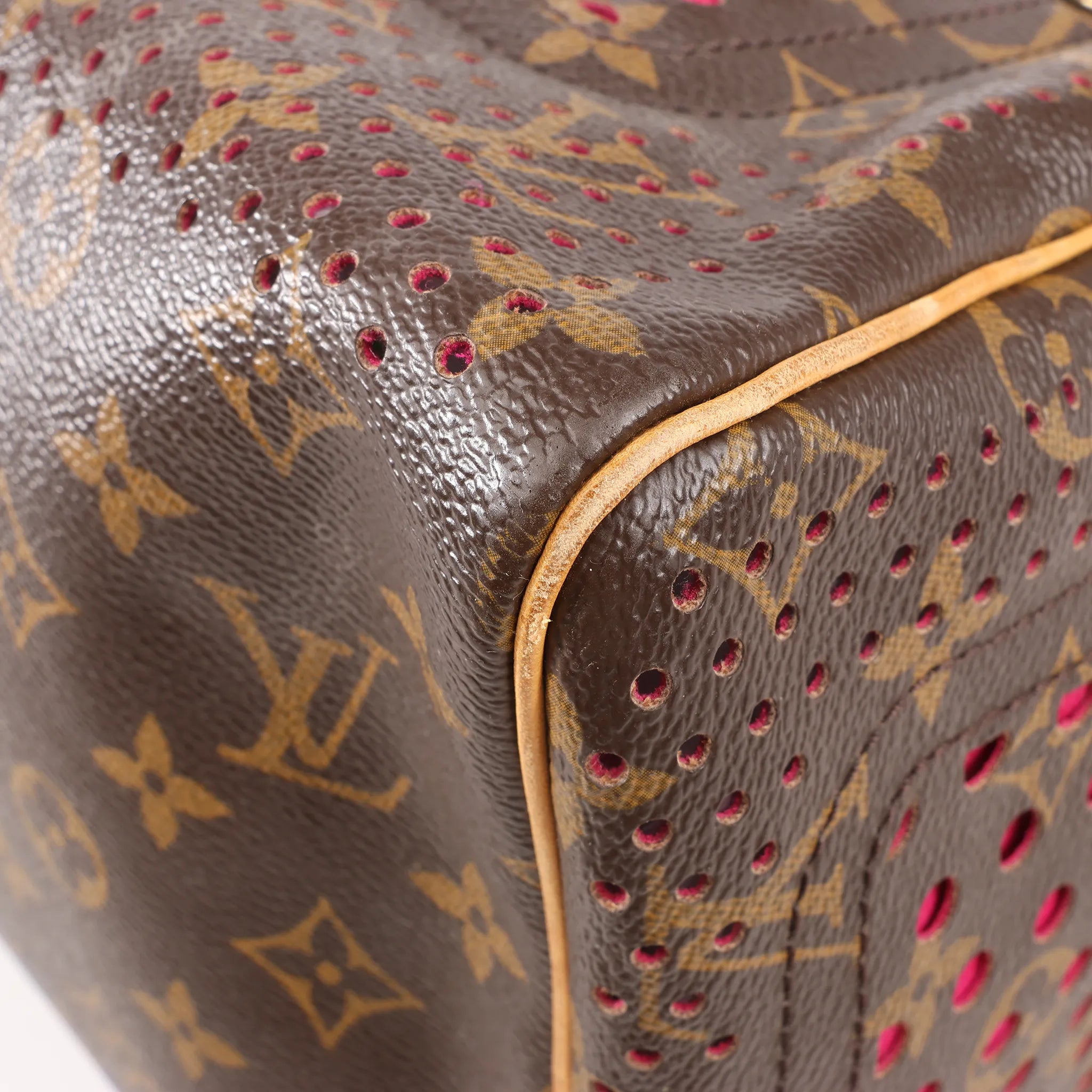 Louis Vuitton Monogram Perforated Speedy 30 Handbag in Brown x Pink M95180
