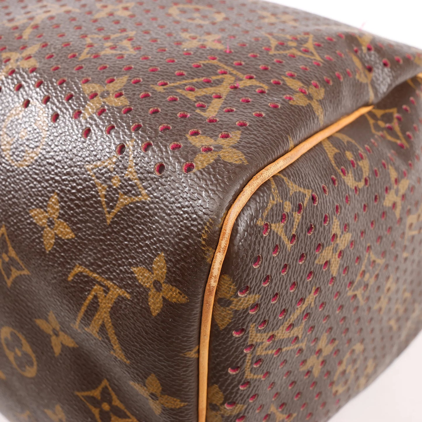 Louis Vuitton Monogram Perforated Speedy 30 Handbag in Brown x Pink M95180