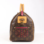 Louis Vuitton Monogram Perforated Speedy 30 Handbag in Brown x Pink M95180