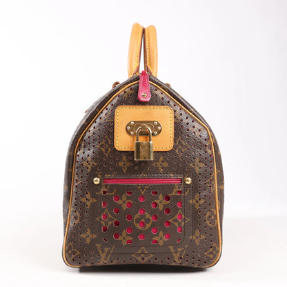 Louis Vuitton Monogram Perforated Speedy 30 Handbag in Brown x Pink M95180