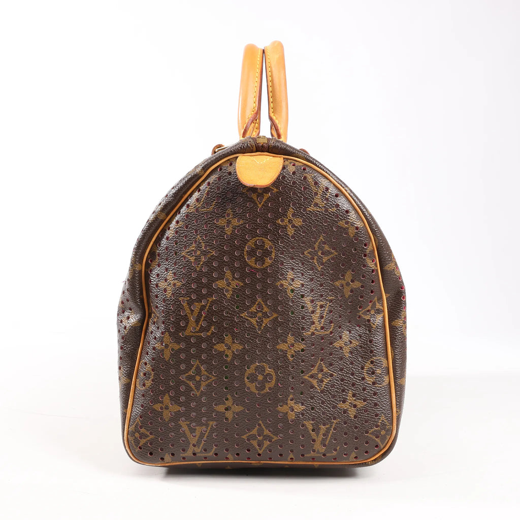 Louis Vuitton Monogram Perforated Speedy 30 Handbag in Brown x Pink M95180