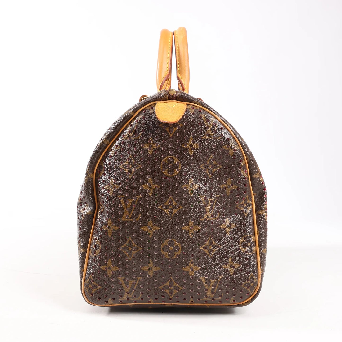 Louis Vuitton Monogram Perforated Speedy 30 Handbag in Brown x Pink M95180