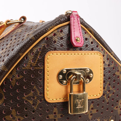 Louis Vuitton Monogram Perforated Speedy 30 Handbag in Brown x Pink M95180