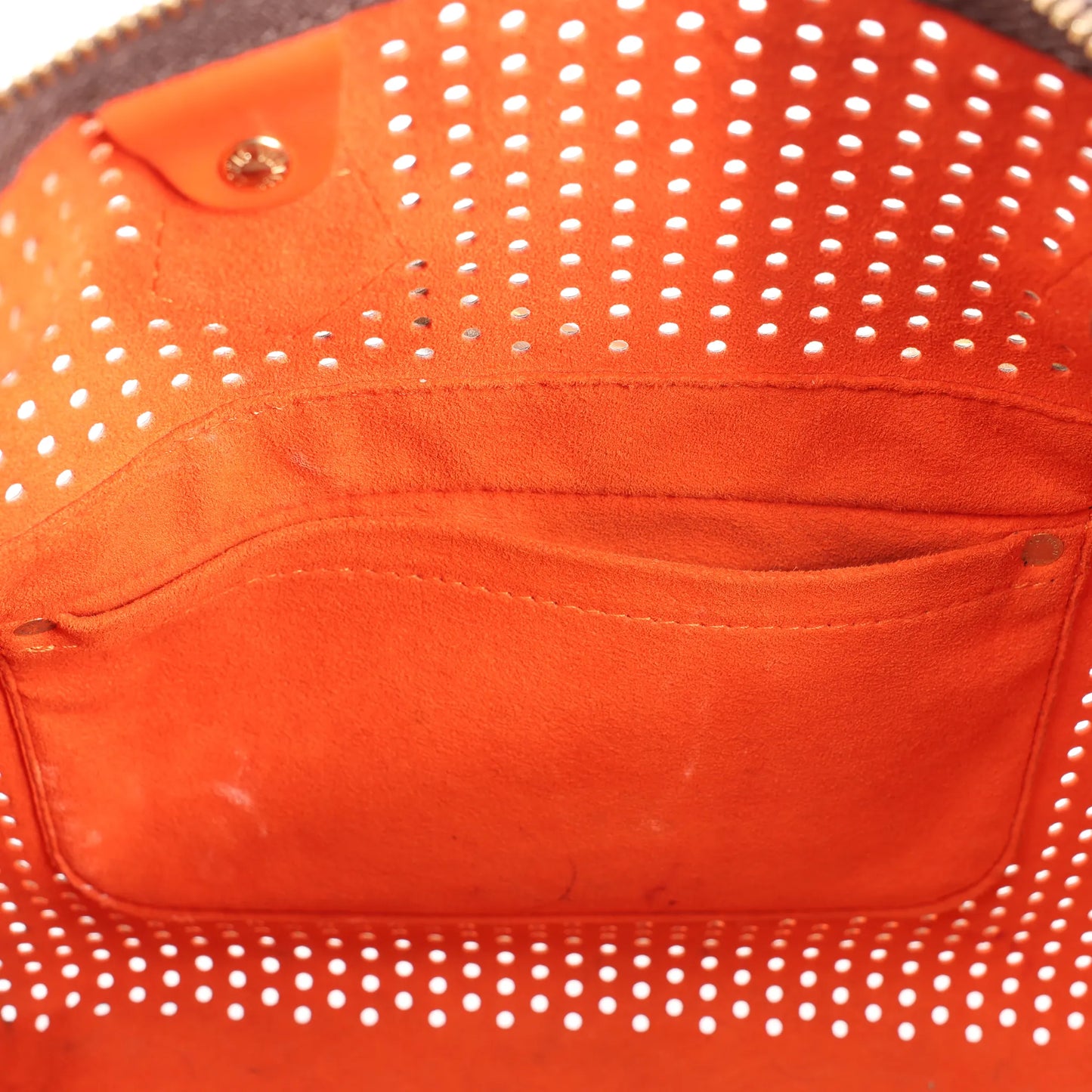 Louis Vuitton Speedy 30 Monogram Perforated Handbag in Brown x Red M95182