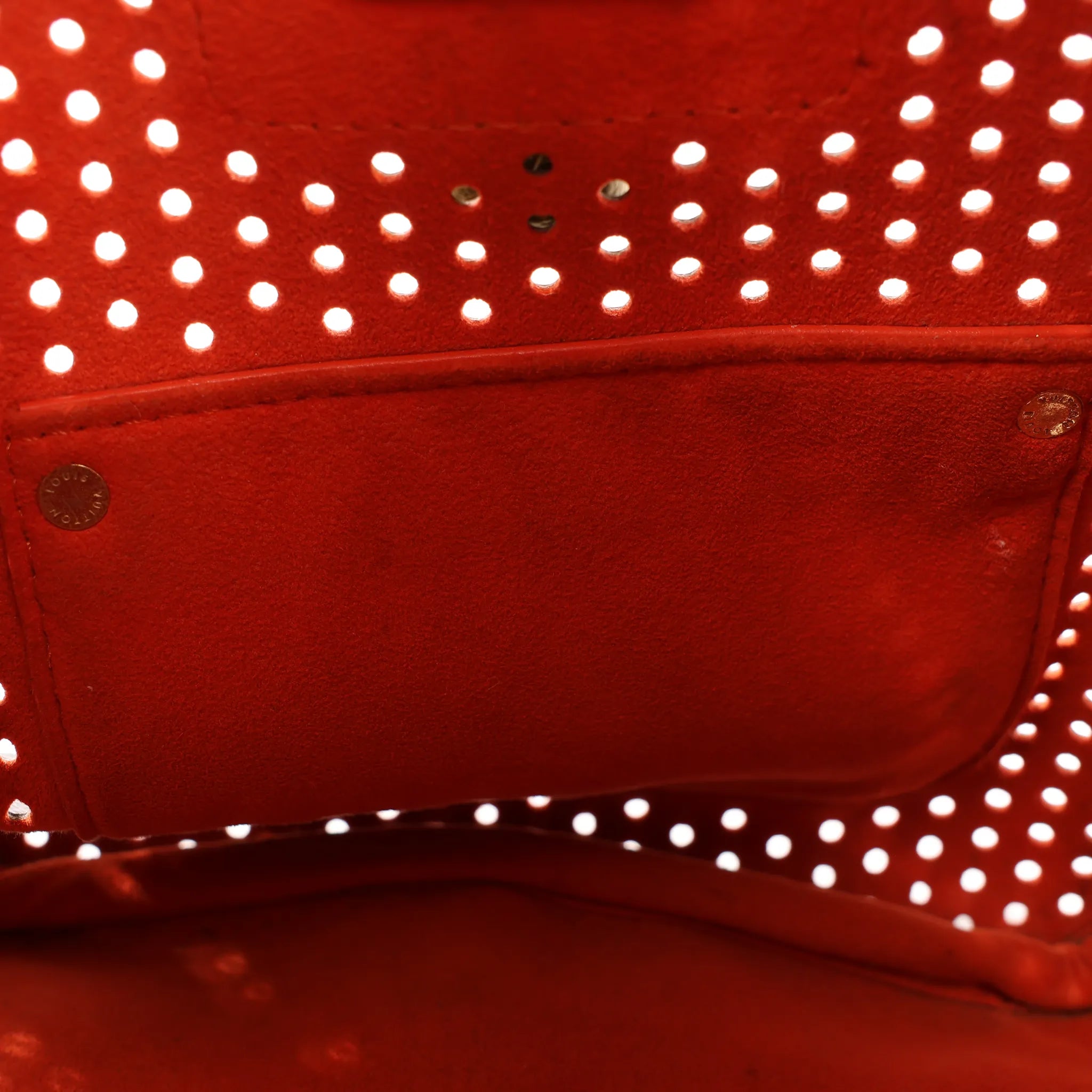 Louis Vuitton Speedy 30 Monogram Perforated Handbag in Brown x Red M95182