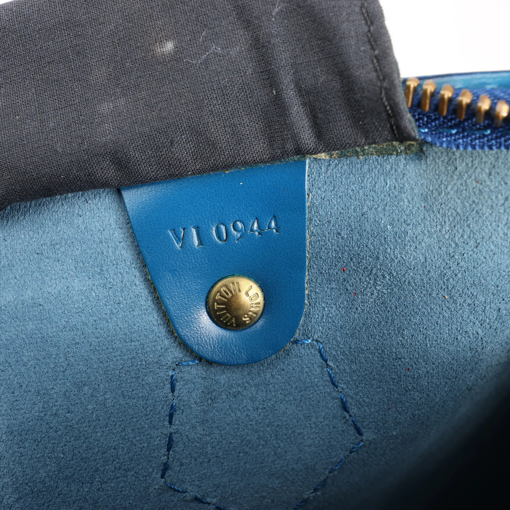 Louis Vuitton Epi Leather Speedy 35 Handbag in Blue M42995