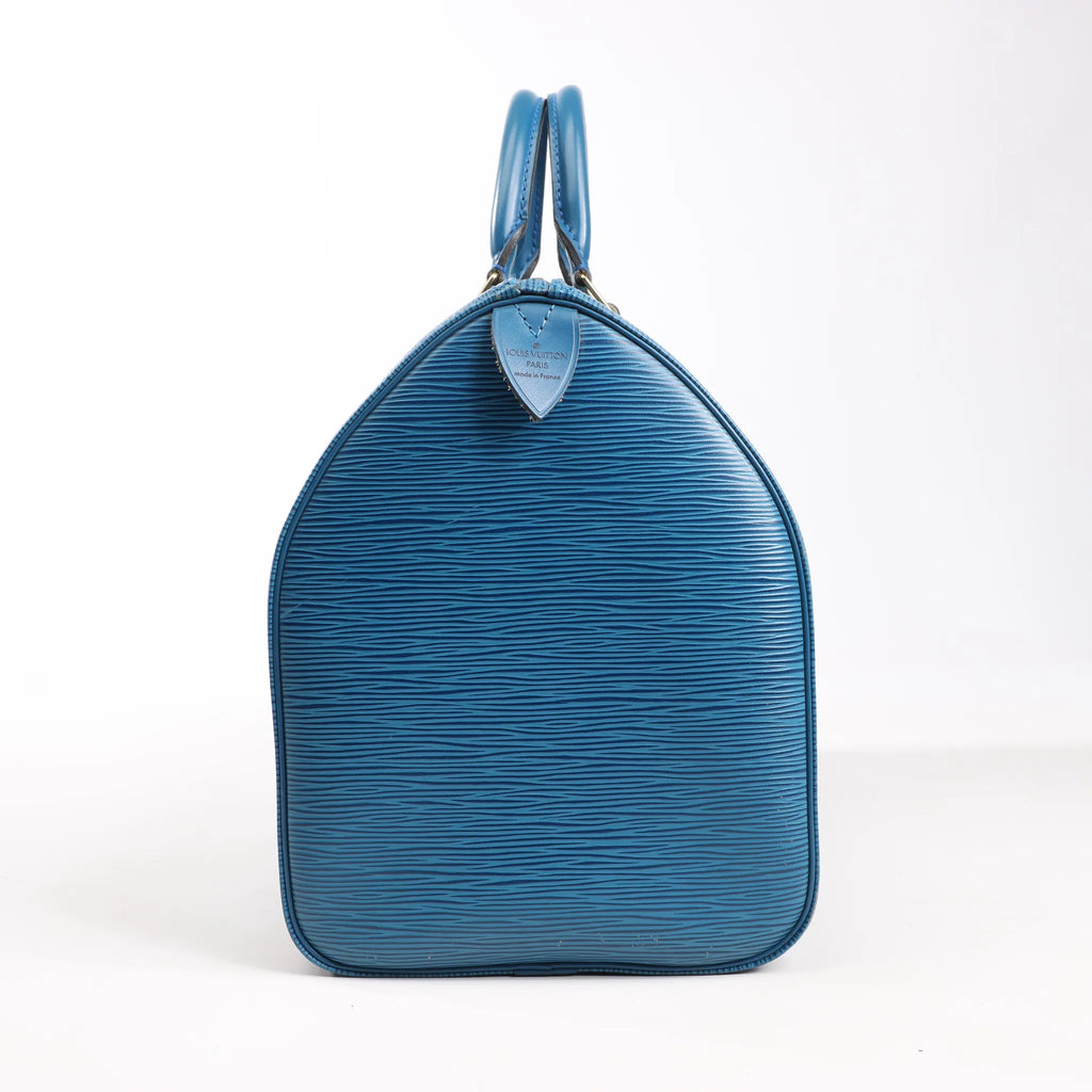 Louis Vuitton Epi Leather Speedy 35 Handbag in Blue M42995