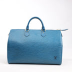 Louis Vuitton Epi Leather Speedy 35 Handbag in Blue M42995