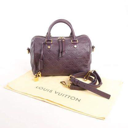 Louis Vuitton Speedy 25 Bandoulière Monogram Empreinte 2Way Handbag in Purple