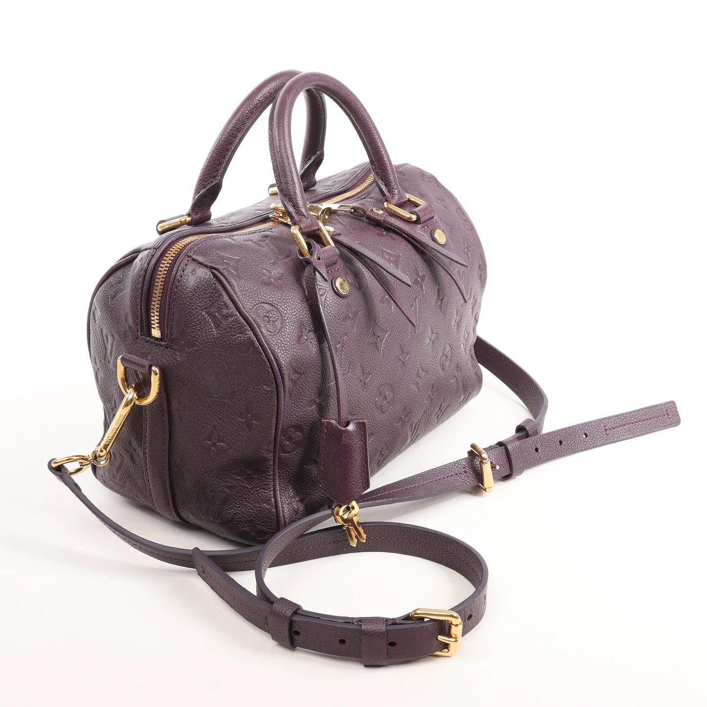 Louis Vuitton Speedy 25 Bandoulière Monogram Empreinte 2Way Handbag in Purple