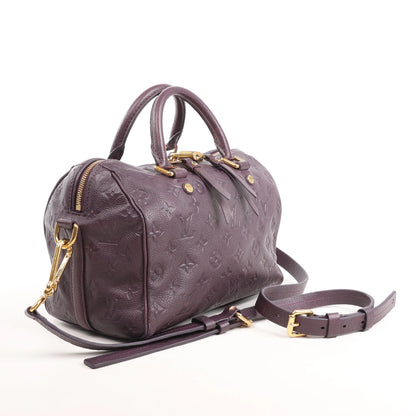 Louis Vuitton Speedy 25 Bandoulière Monogram Empreinte 2Way Handbag in Purple