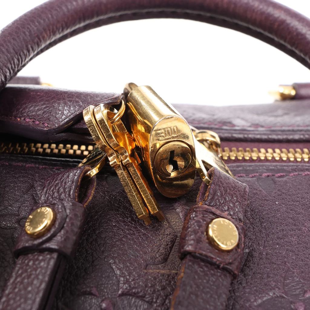 Louis Vuitton Speedy 25 Bandoulière Monogram Empreinte 2Way Handbag in Purple