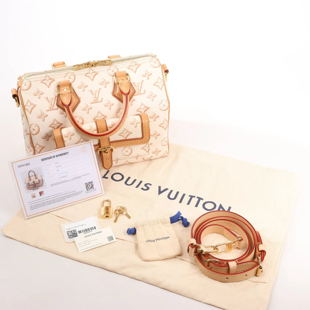 Louis Vuitton Speedy Bandouliere 25 Monogram Canvas Handbag in Beige M20919