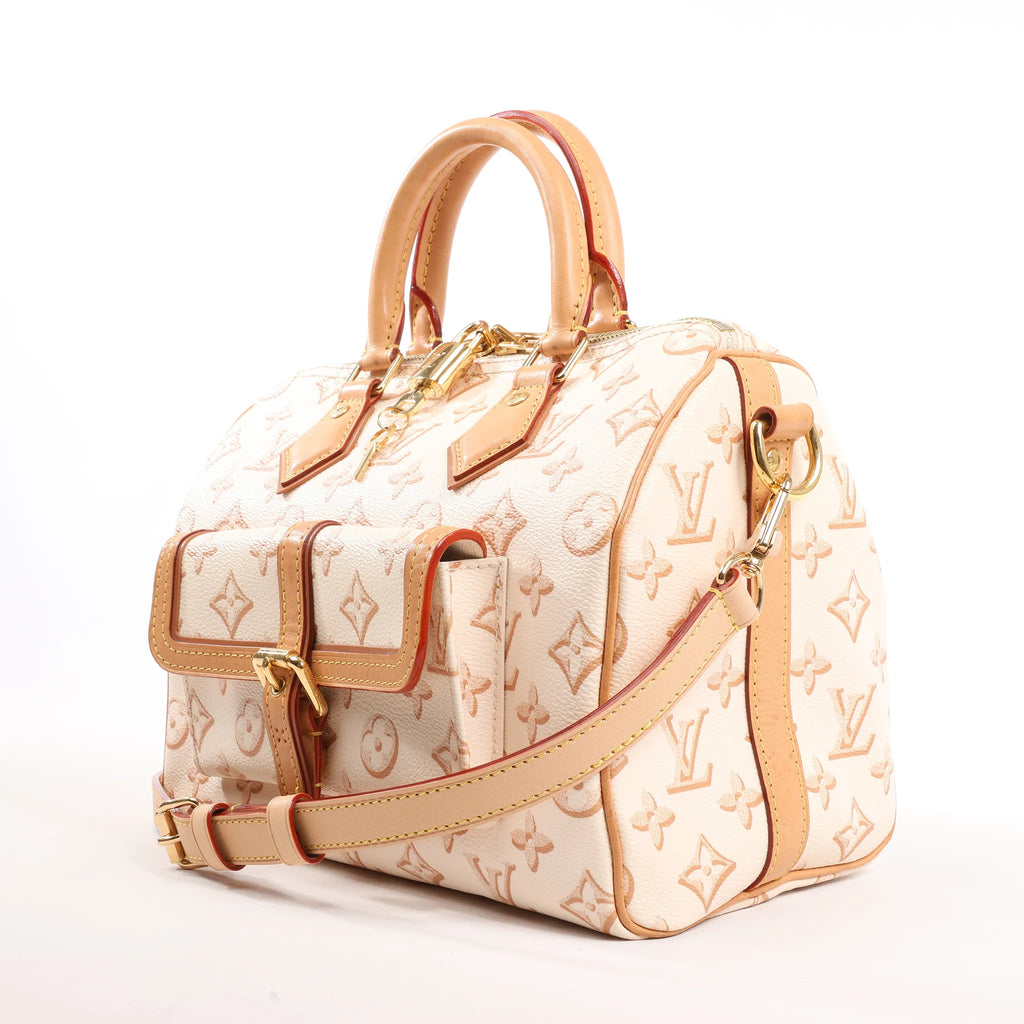 Louis Vuitton Speedy Bandouliere 25 Monogram Canvas Handbag in Beige M20919