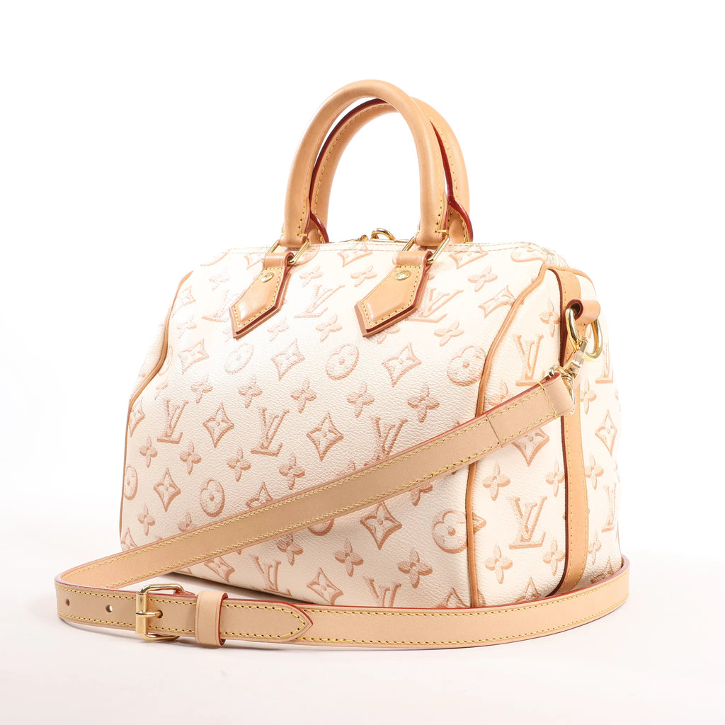 Louis Vuitton Speedy Bandouliere 25 Monogram Canvas Handbag in Beige M20919
