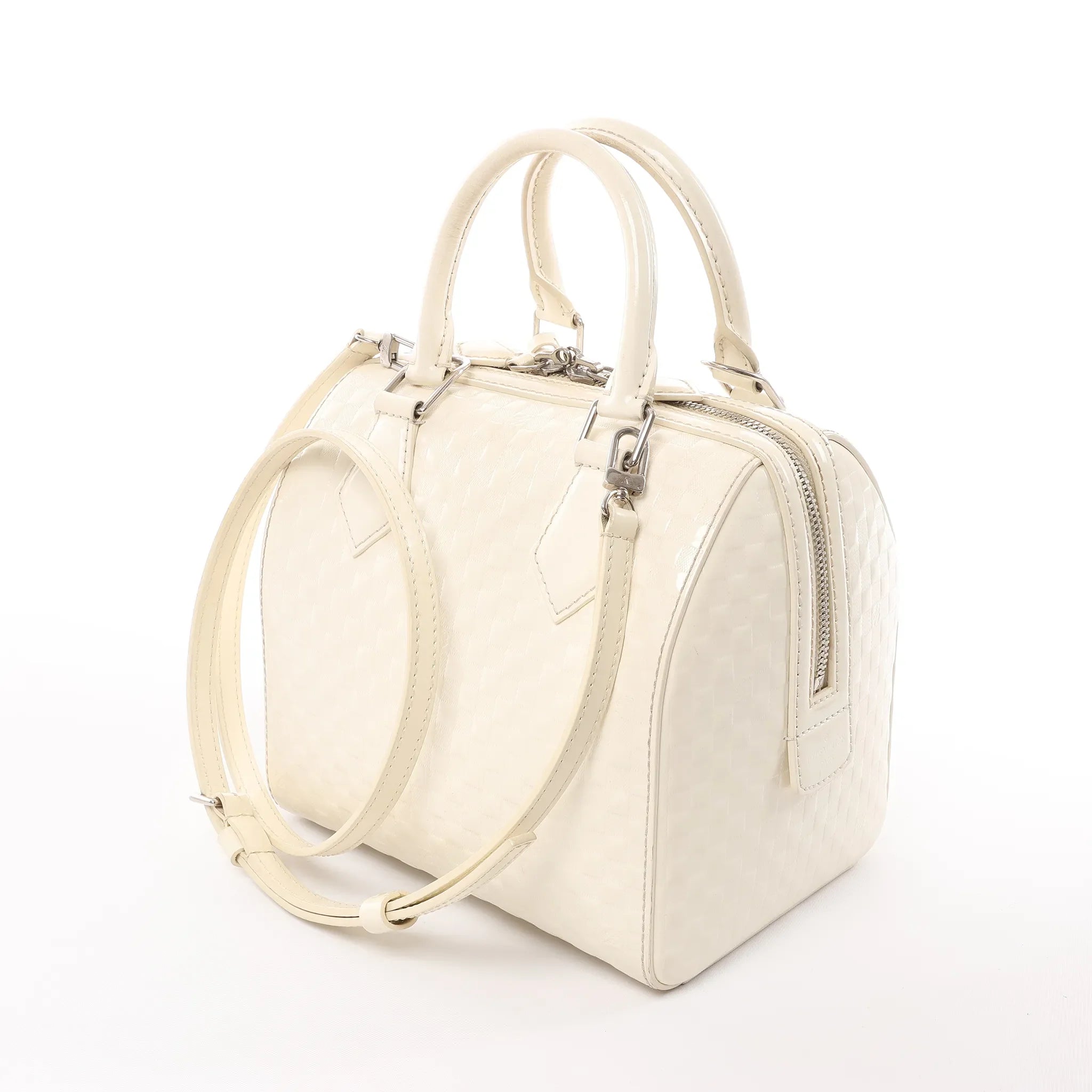 Louis Vuitton Speedy Cube PM Damier Facette 2Way Handbag in White M48904
