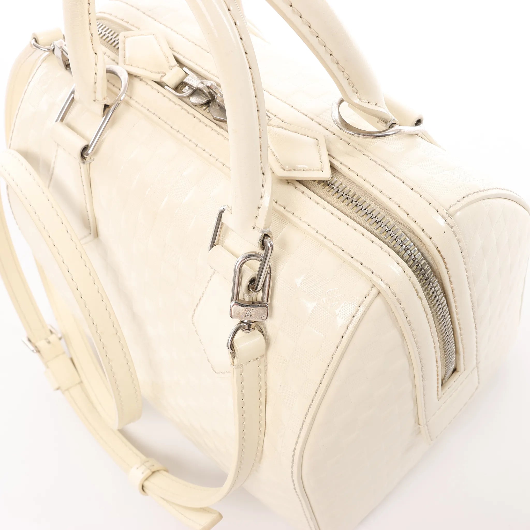 Louis Vuitton Speedy Cube PM Damier Facette 2Way Handbag in White M48904