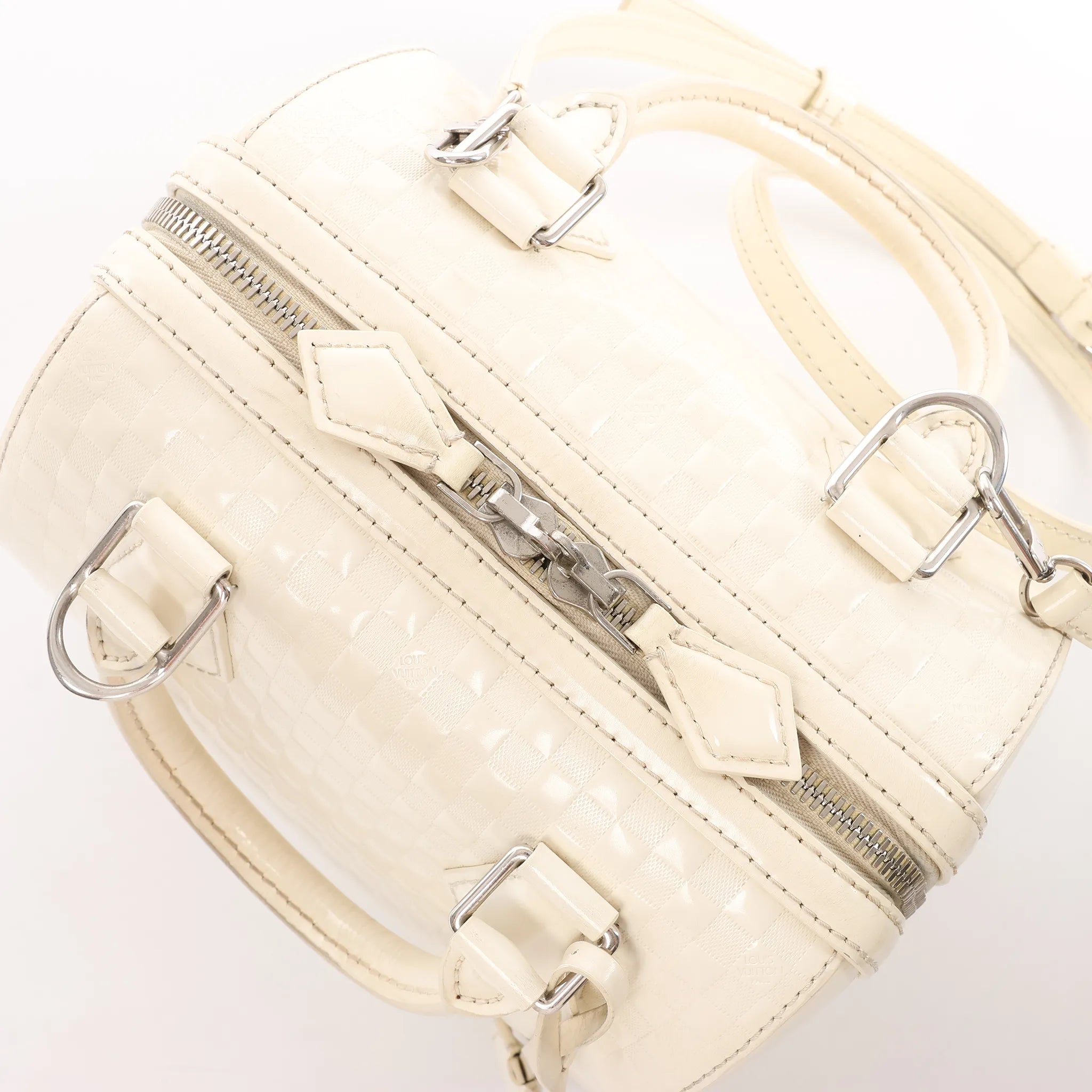 Louis Vuitton Speedy Cube PM Damier Facette 2Way Handbag in White M48904