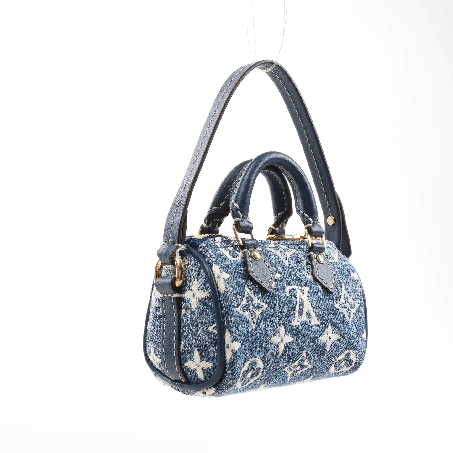 Louis Vuitton Speedy Micro Monogram Denim Handtasche in Blau