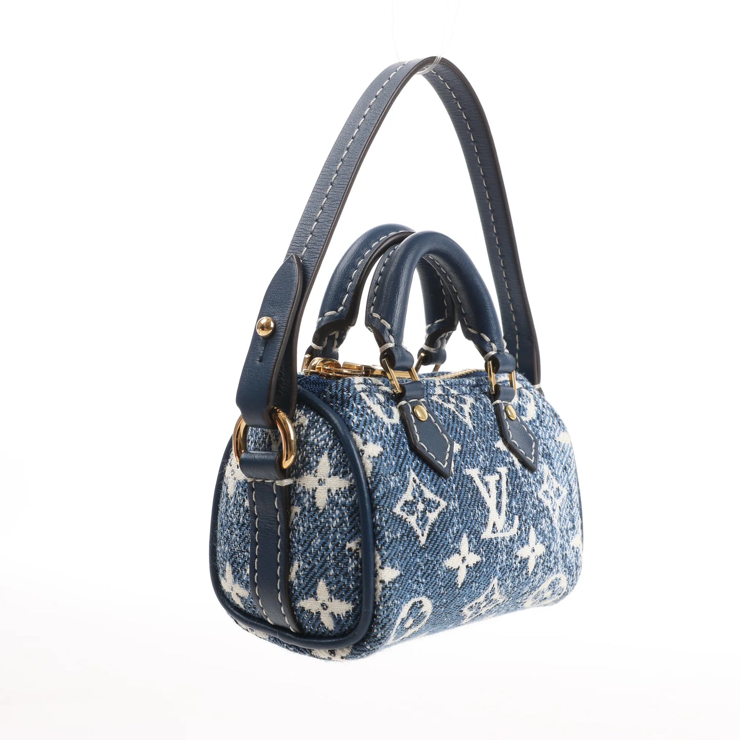 Louis Vuitton Speedy Micro Monogram Denim Handtasche in Blau