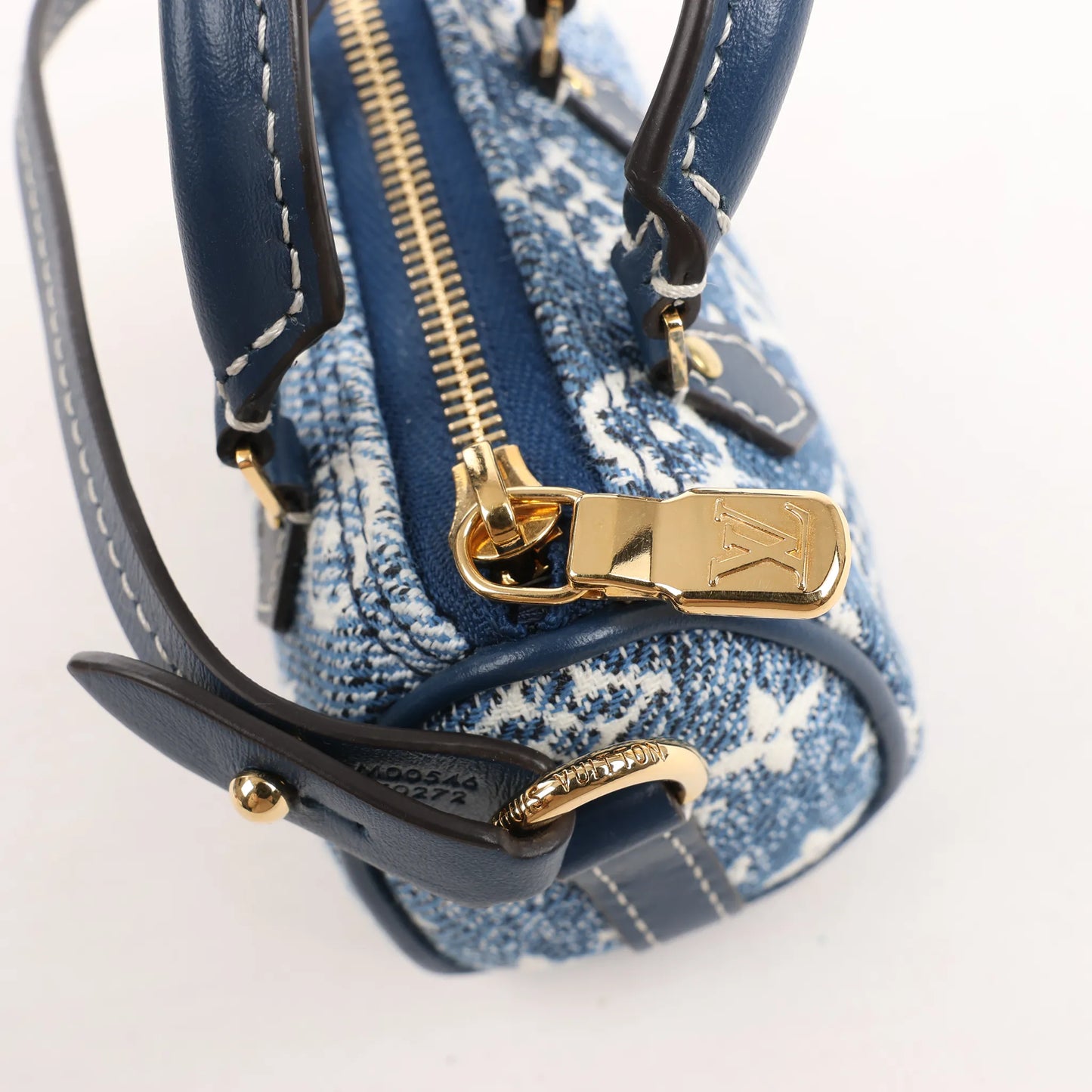 Louis Vuitton Speedy Micro Monogram Denim Handtasche in Blau