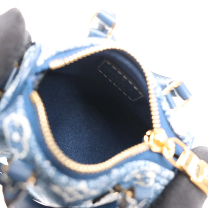 Louis Vuitton Speedy Micro Monogram Denim Handtasche in Blau