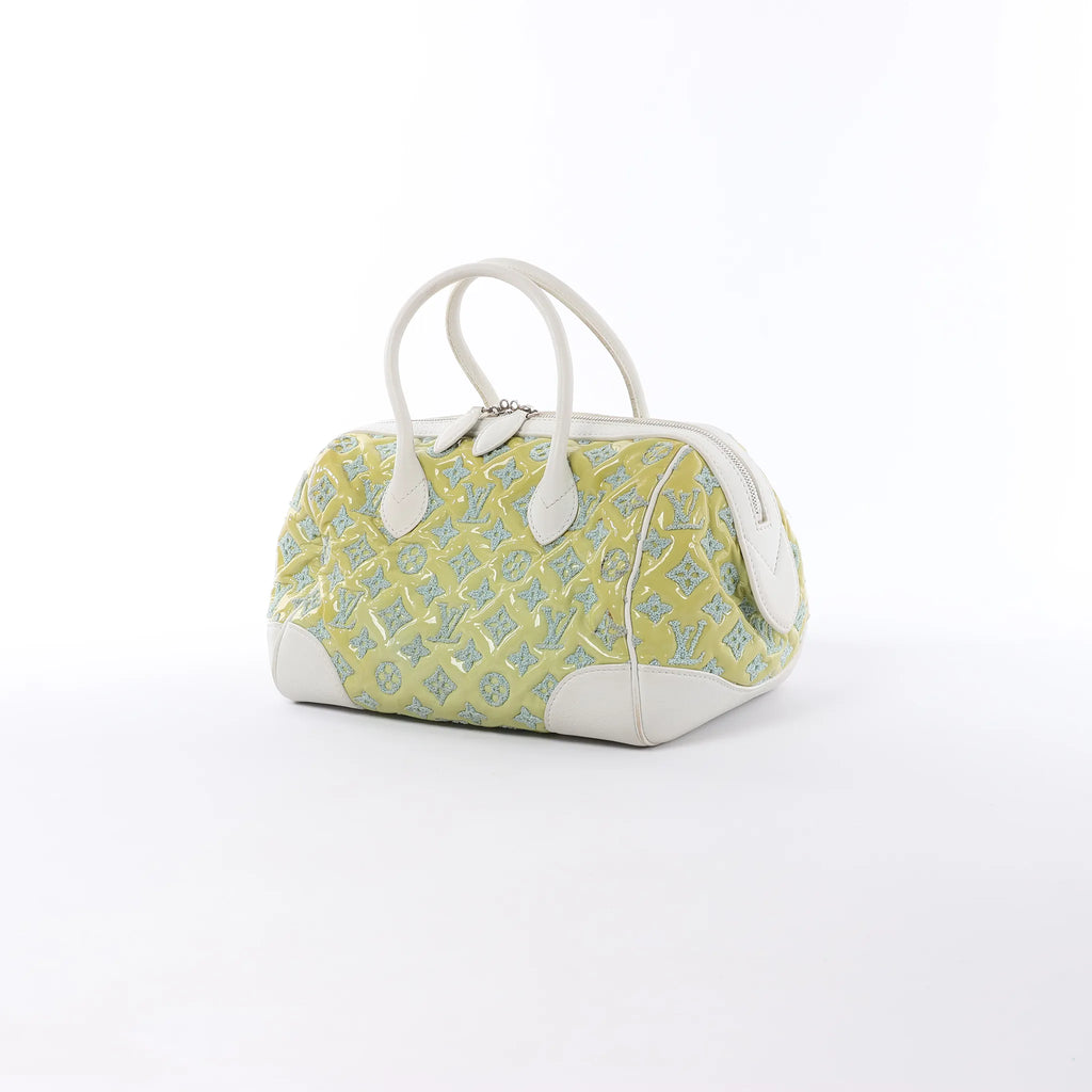 Louis Vuitton Speedy Round Monogram Bouclette Handbag in Green M40703