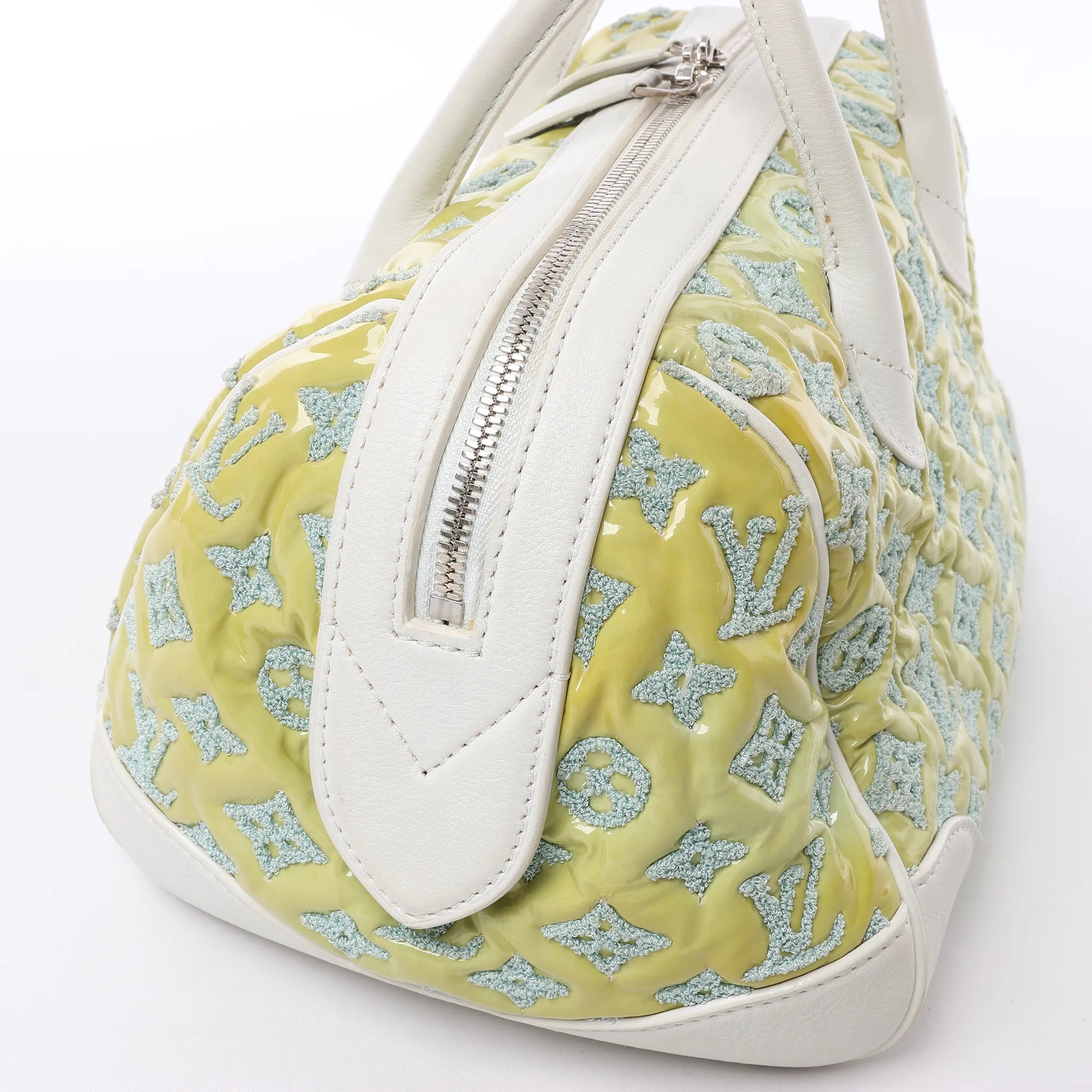 Louis Vuitton Speedy Round Monogram Bouclette Handbag in Green M40703