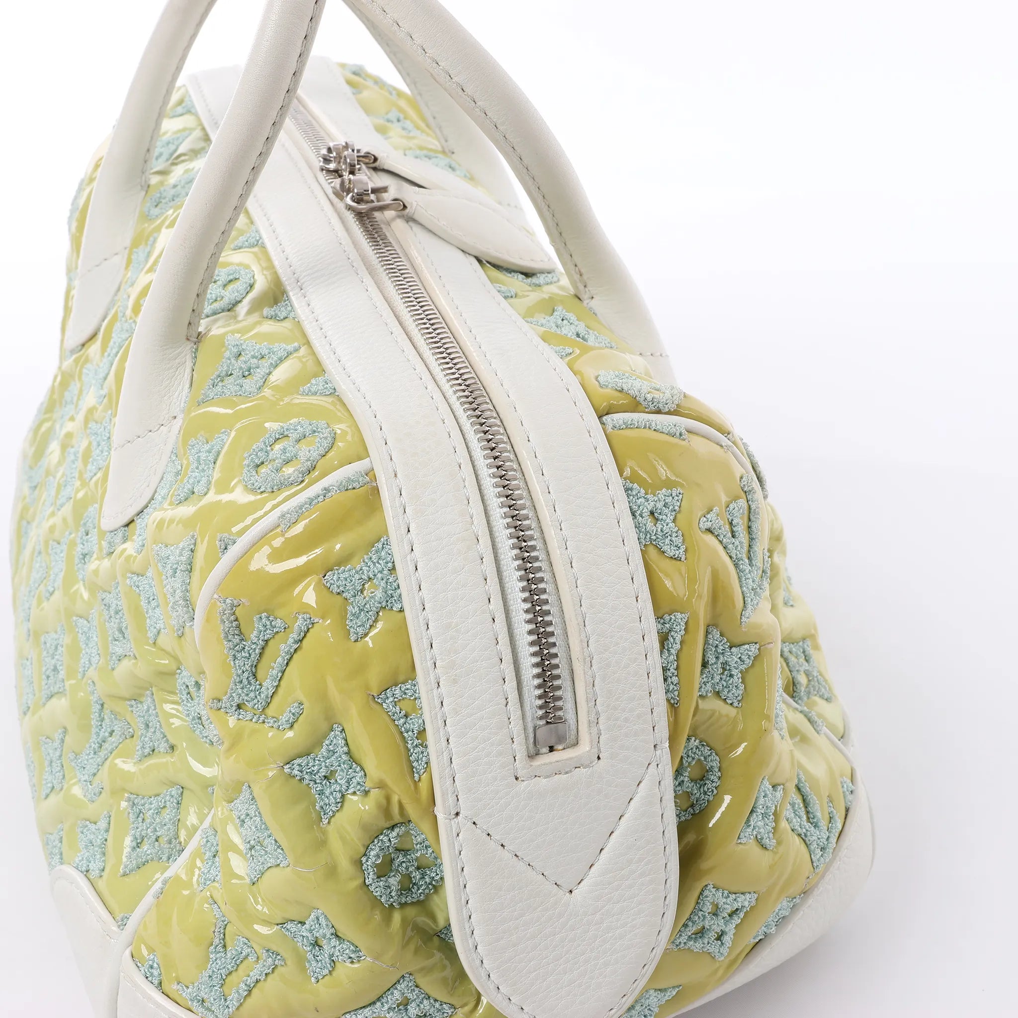 Louis Vuitton Speedy Round Monogram Bouclette Handbag in Green M40703