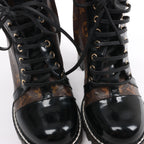 Louis Vuitton Star Trail Monogram & Leather Ankle Boot in Brown x Black MA0159, Size EU 38