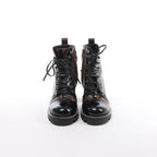 Louis Vuitton Star Trail Monogram & Leather Ankle Boot in Brown x Black MA0159, Size EU 38