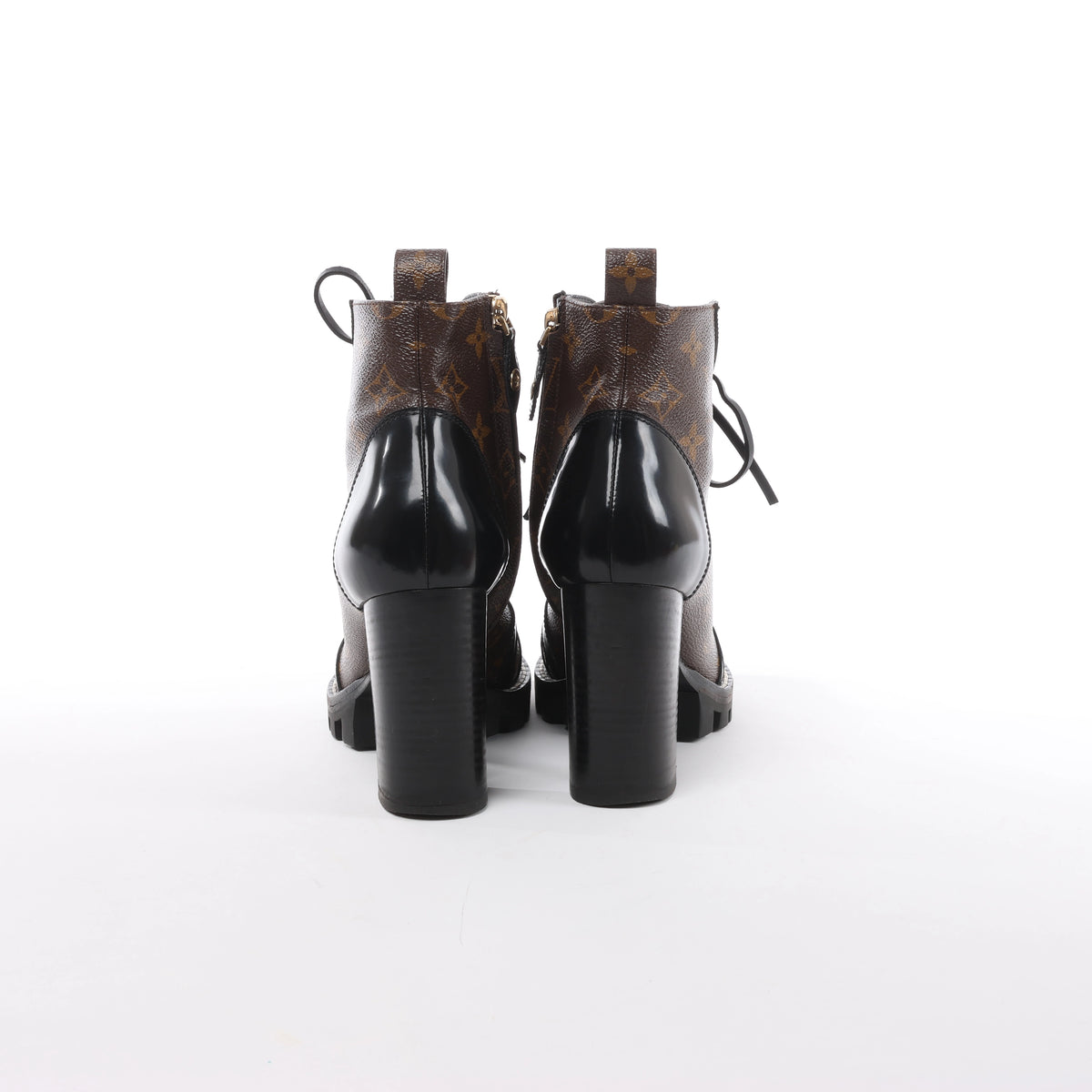 Louis Vuitton Star Trail Monogram & Leather Ankle Boot in Brown x Black MA0159, Size EU 38
