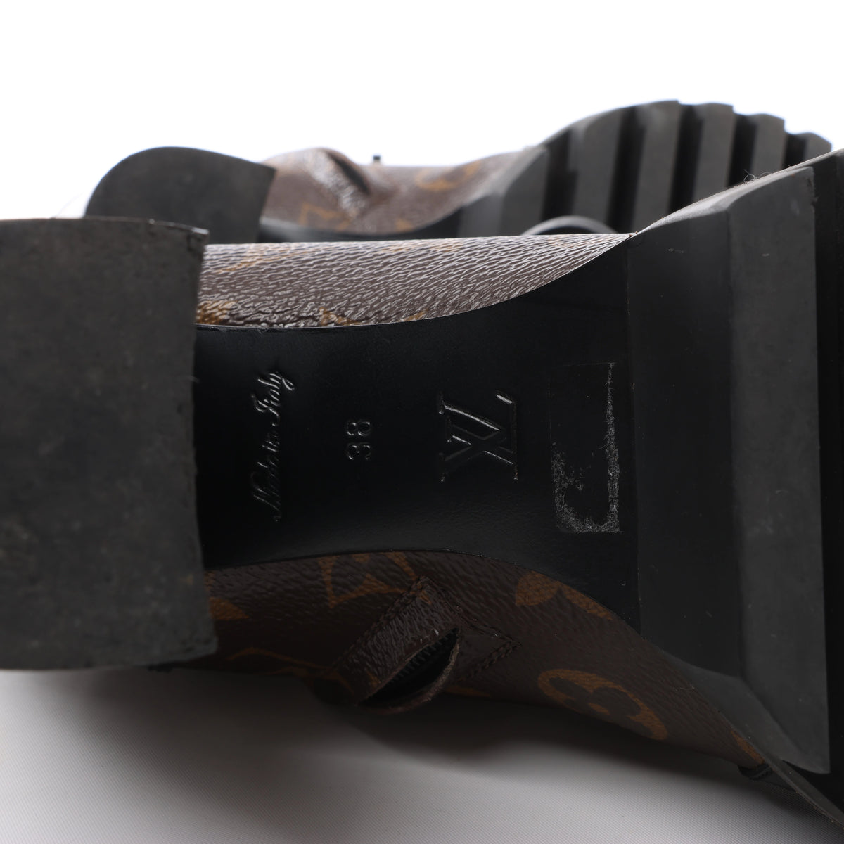 Louis Vuitton Star Trail Monogram & Leather Ankle Boot in Brown x Black MA0159, Size EU 38