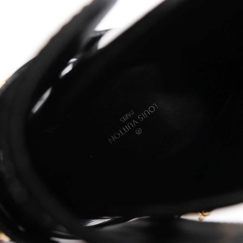 Louis Vuitton Star Trail Line 21 years Patent Leather Ankle Boots in Black MA0231, Size EU 37.5