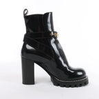 Louis Vuitton Star Trail Line 21 years Patent Leather Ankle Boots in Black MA0231, Size EU 37.5