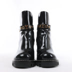 Louis Vuitton Star Trail Line 21 years Patent Leather Ankle Boots in Black MA0231, Size EU 37.5