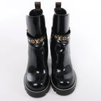 Louis Vuitton Star Trail Line 21 years Patent Leather Ankle Boots in Black MA0231, Size EU 37.5
