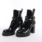 Louis Vuitton Star Trail Line 21 years Patent Leather Ankle Boots in Black MA0231, Size EU 37.5