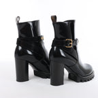 Louis Vuitton Star Trail Line 21 years Patent Leather Ankle Boots in Black MA0231, Size EU 37.5