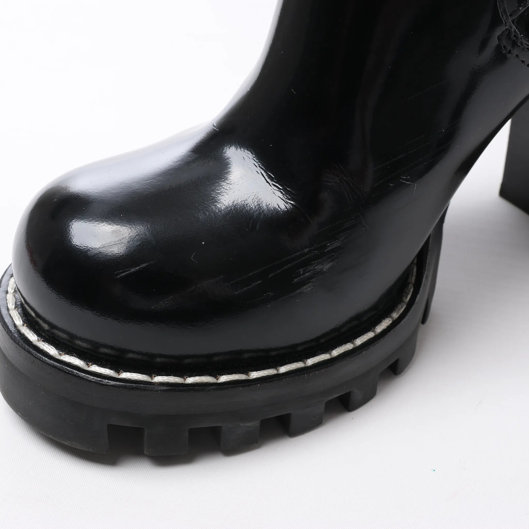 Louis Vuitton Star Trail Line 21 years Monogram Patent Leather Ankle Boots in Black MA0231, Size 38 EU