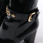 Louis Vuitton Star Trail Line 21 years Monogram Patent Leather Ankle Boots in Black MA0231, Size 38 EU