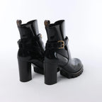 Louis Vuitton Star Trail Line 21 years Monogram Patent Leather Ankle Boots in Black MA0231, Size 38 EU
