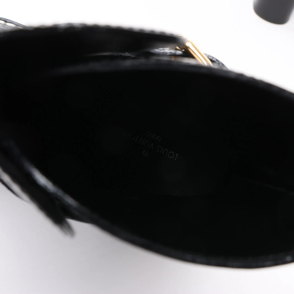 Louis Vuitton Star Trail Line 21 years Monogram Patent Leather Ankle Boots in Black MA0231, Size 38 EU