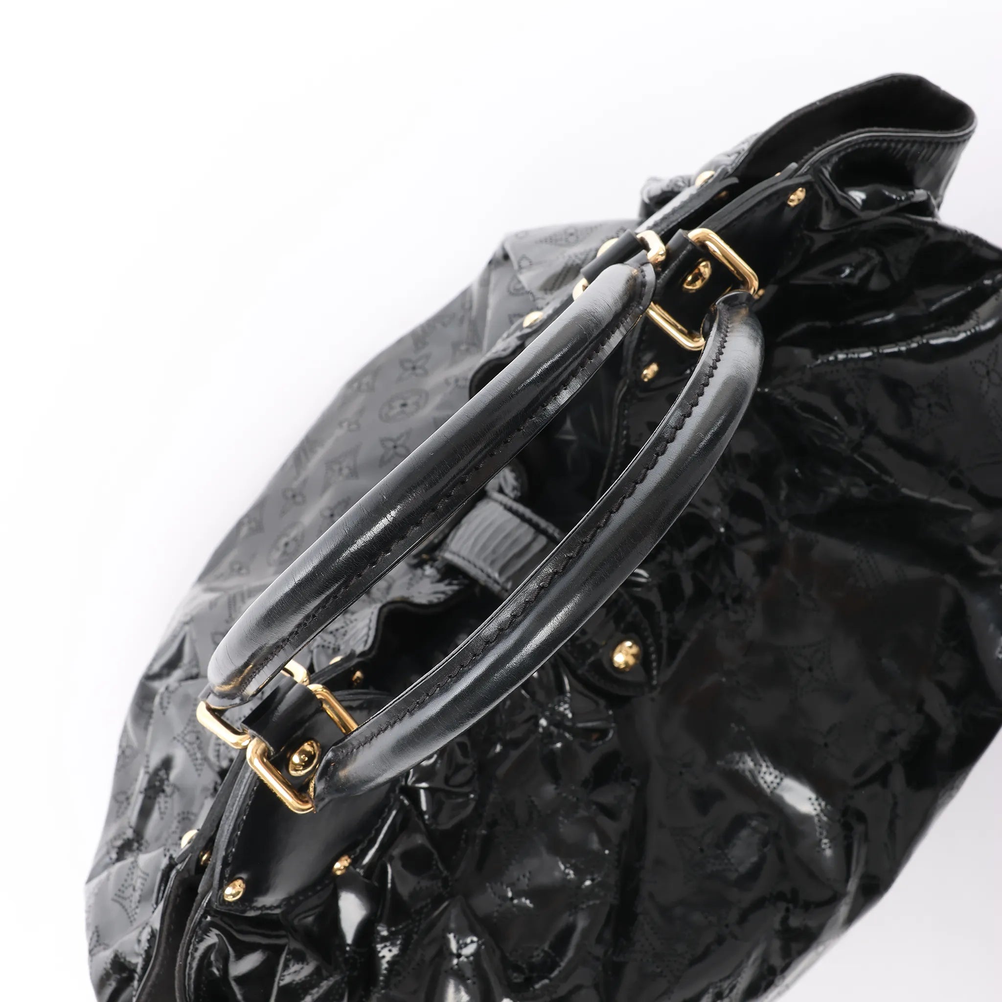 Louis Vuitton Surya XL Monogram Mahina Patent Leather Shoulder Bag in Black M95796