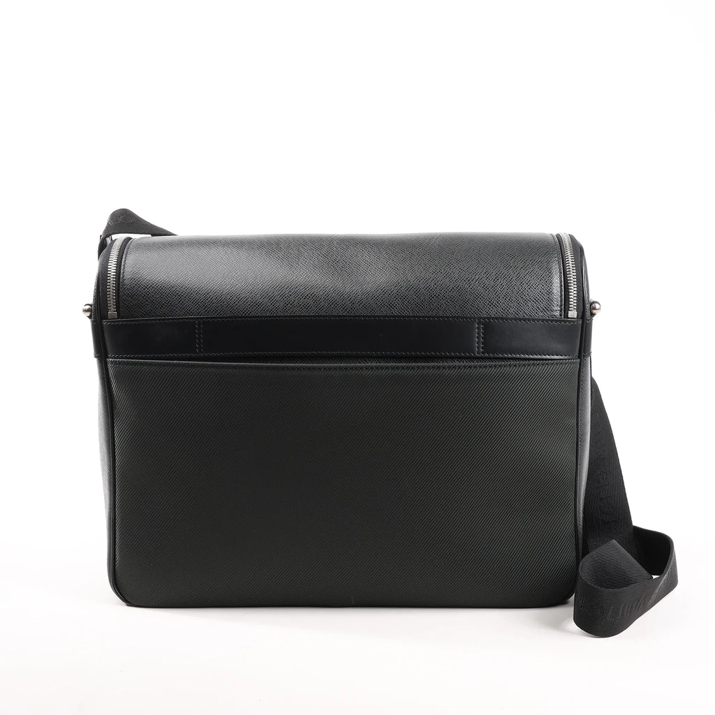Louis Vuitton Taiga Taimyr Messenger Crossbody Bag in Black M30862